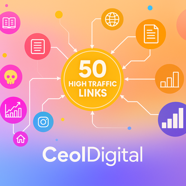 50 high traffic SEO Backlinks with traffic links